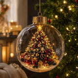 2 PCS 8cm Clear Plastic Fillable Christmas Ball Ornaments Christmas Tree