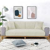 Universal Flannel Sofa Cushion Slipcover Non-Slip Thickened Sofa Cushion Towel White