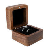 Wooden Ring Box Retro Jewelry Display Holder