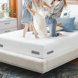 4PCS Invisible Bedsheet Clips Bed Sheet Holders with Lock Strips Grey