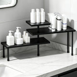 3 Tier Moveable Corner Shelf Organizer for Kitchen Bathroom Black