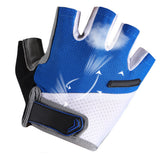 1 Pair Cycling Half Finger Bike Gloves with Anti-Slip Pad for Unisex Blue