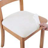 4 PCS Stretch Removable Dining Chair Seat Cushion Slipcovers for Decor Beige