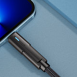 4 in 1 Fast Charging Cable Zinc Alloy Braided USB Type-C to Lightning Cable