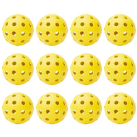 12Pcs Set 40-Hole Pickleball Balls High Bounce Outdoor Pickleball Set Yellow