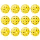12Pcs Set 40-Hole Pickleball Balls High Bounce Outdoor Pickleball Set Yellow