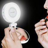 Rechargeable Folding Phone Selfie Light with Mirror – Portable Phone Fill Light White