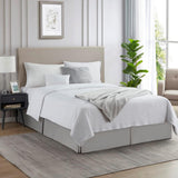 Pleated Bed Skirt Easy Fit Bed Drop Wrap Light Grey