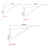 2Pcs Mild Steel Shelf Bracket Reinforced Heavy Duty 90 Degree White