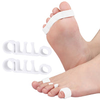 2 Pairs Five-Hole Toe Separators – Bunion Corrector Pads for Foot Alignment & Relief  White