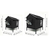 Cat House for Outside Winter Insulated Cat Shelter for Small to Medium Cats Black