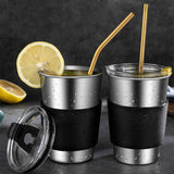 17Pcsk Reusable Stainless Steel Metal Straws with Cleaning Brushes and Pouch Gold