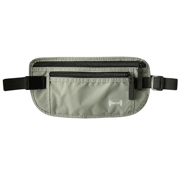 RFID Blocking Money Waist Bag Anti Theft Hidden Fanny Pack Travel Wallet Pouch Light Green