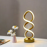 Modern LED Bedside Lamp Dimmable Table Light with USB Gold