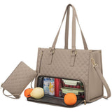 2-in-1 Insulated Tote Bag with Laptop Compartment and Matching Wallet for Work Travel Daily