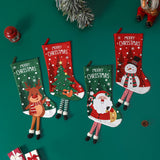 4 Pcs Christmas Stockings Candy Bags Fireplace Hanging Holiday Xmas Decor