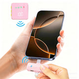 Mini Wireless Lavalier Microphone for iPhone Android with Noise Reduction Pink