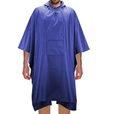 3-in-1 Hooded Rain Poncho for Adult with Pocket, Waterproof Lightweight Blue