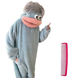 Plush Mouth Monster pajamas Cozy Home Loungewear Soft Fabric Blue
