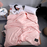 Silk Imitation Summer Cool Air Condition Quilt Washable Quilt Pink