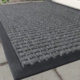 PVC Entrance Mat 45x75cm Slip Resistant Rubber Backing for Door Gray