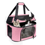 Pet Carrier Cat Travel Bag Portable Soft Sided Comfort Case Pink