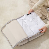 4Pcs Compression Packing Cubes Travel Luggage Storage Bags Organizers Beige