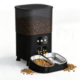 4.5L Automatic Double Cups Cat Feeders for Two Cats Black