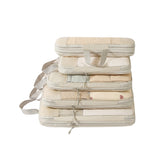 10Pcs Compression Packing Cubes Suitcase Organizer Bag Luggage Storage Beige