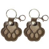 2PCS Pet Paw Shaped Key Chain – Pet Fur Storage and Memorial Gift Key Ring Brown