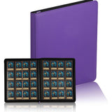 1024-pocket trading card binder 16-pocket cards album waterproof PU-leather Cover Purple