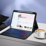 Keyboard Case with Touchpad and 7 Color Backlight Compatible With iPad 10th and 11th Gen Black