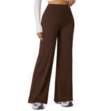 High-Waist Micro Flare Straight Leg Yoga Pants for Workout Brown