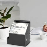 Acrylic Collection Box with Lock for Tips Ballots Business Cards Black
