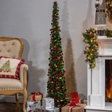 5FT Pop Up Christmas Tree Foldable Design with Metal Stand Decoration Style 1