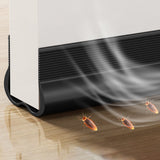 Slide-On Under Door Draft Stopper Door Bottom Seal Strip Cuttable Door Draught Excluder Black