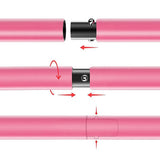 Multifunctional Pilates Bar Kit with Resistance Bands Portable Home Gym Core Strength Training Exercise Accessories Pink
