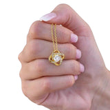 Eternal Preserved Rose Gift Box with Necklace for Mom Wife Girlfriend Gold