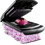 Vegetable Chopper with Container for Salad Prep Black