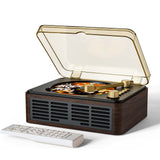 Retro CD Music Player with Bluetooth and FM Radio Multifunctional Home Audio System Brown