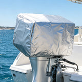 Boat Outboard Cover Engine Dust Cover Waterproof UV Resistant for Boat Silver