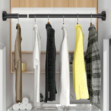 Adjustable Tension Rod Extendable Rack Shower Wind Curtain Closet Pole Black