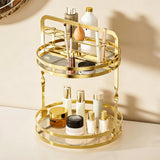 2-Tier Rotating Makeup Organizer Perfume Organizer for Dresser Bathroom Organizers Gold