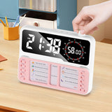 Desk Visual Timer with Task Board and Pen Holder Countdown Clock Pink