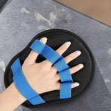 Five Finger Pet Hair Removal Glove Reusable Electrostatic Grooming Mitt for Pet - Blue