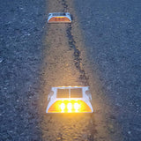 4 PCS Solar Deck Lights for Outdoor Roadway Driveway and Path Marking Yellow
