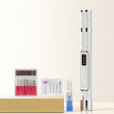 2-in-1 Rechargeable Nail File Drill 18 Bits 3 Speeds with Lamp White