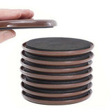 8PCS Furniture Sliders Reusable Pads for Floors Dark Brown