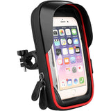 Bicycle Motorcycle Handlebar Mount Holder Waterproof Case for Mobile Phone Red