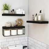 3 Tier Bathroom Shelves Over Toilet Wall Mounted Floating Shelves Toilet Paper Storage Black